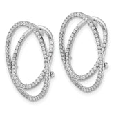 14K White Gold Lab Grown VS/SI+ G+ Dia Oval Fashion Hinged Earrings